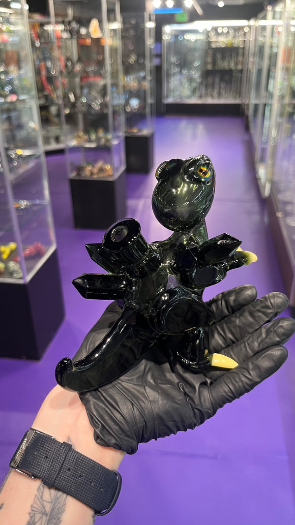 Elbo Close Mouthed Raptor with Faceted Crystals (2018)