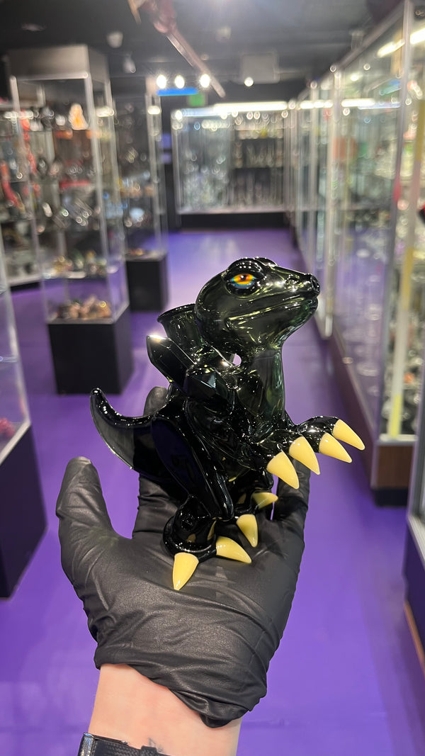 Elbo Close Mouthed Raptor with Faceted Crystals (2018)